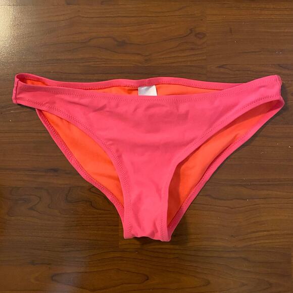 Xhilaration Juniors Size Large Binkini Bottom Cheeky Flourescent Orange Pink - Picture 2 of 6